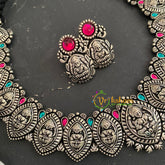 Kolhapuri Temple Neckpiece- Lakshmi-Red-S554